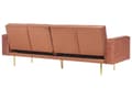 Miniatyrbillede 6 af 11: Sovesofa Gyldenbrun Velour 3 Personers Moderne Blød Sofa Sofaseng Tre Personers Designsofa til Værelse Stofsofa