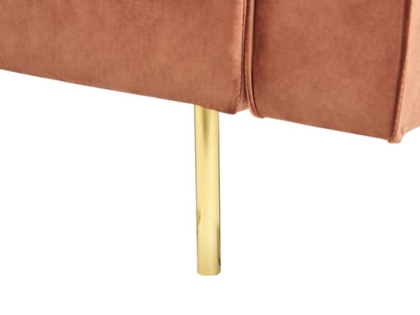 Sovesofa Gyldenbrun Velour 3 Personers Moderne Blød Sofa Sofaseng Tre Personers Designsofa til Værelse Stofsofa