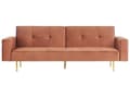 Miniatyrbillede 1 af 11: Sovesofa Gyldenbrun Velour 3 Personers Moderne Blød Sofa Sofaseng Tre Personers Designsofa til Værelse Stofsofa