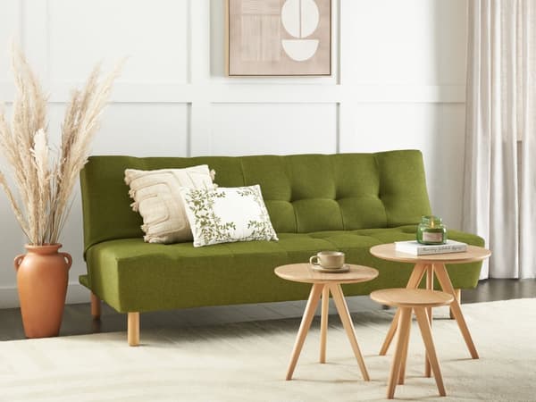 Sovesofa Grøn Polyester 3 Personers Moderne Blød Sofa Sofaseng Tre Personers Designsofa til Værelse Stofsofa