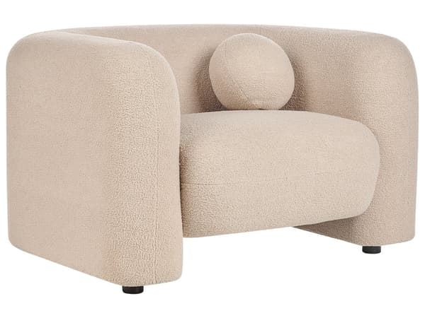 4-seters Stuesett Beige Boucle Fabric Sofa lenestol med ekstra kasteputer Retro Glam Art Decor Style