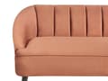 Miniatyrbild 6 av 9: Soffa Gyllenbrun Sammet 3-sits Kanalrygg Nedsänkta Armar Träben