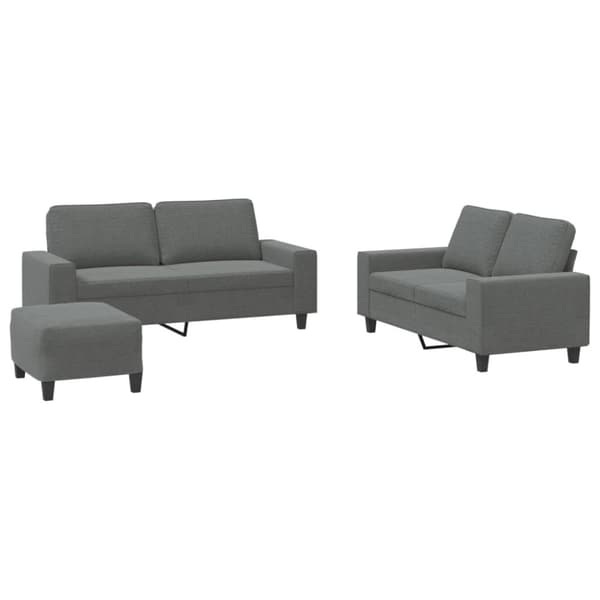 vidaXL sofasæt 3 dele stof mørkegrå