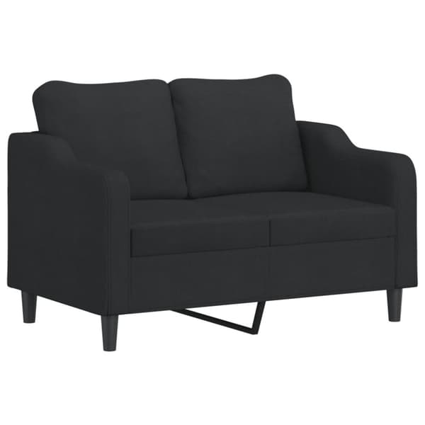 vidaXL sofasæt 3 dele med hynder stof sort