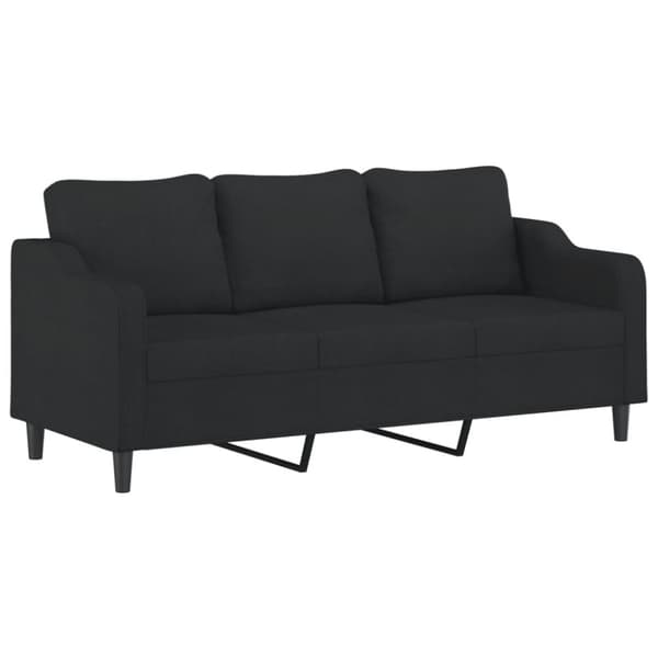 vidaXL sofasæt 3 dele med hynder stof sort