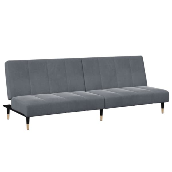vidaXL Bäddsoffa 2-sits med fotpall mörkgrå sammet
