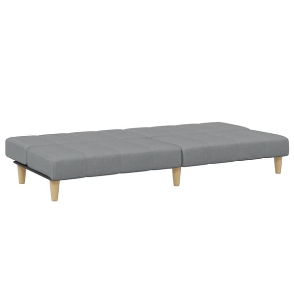 vidaXL Bäddsoffa 2-sits med fotpall ljusgrå tyg