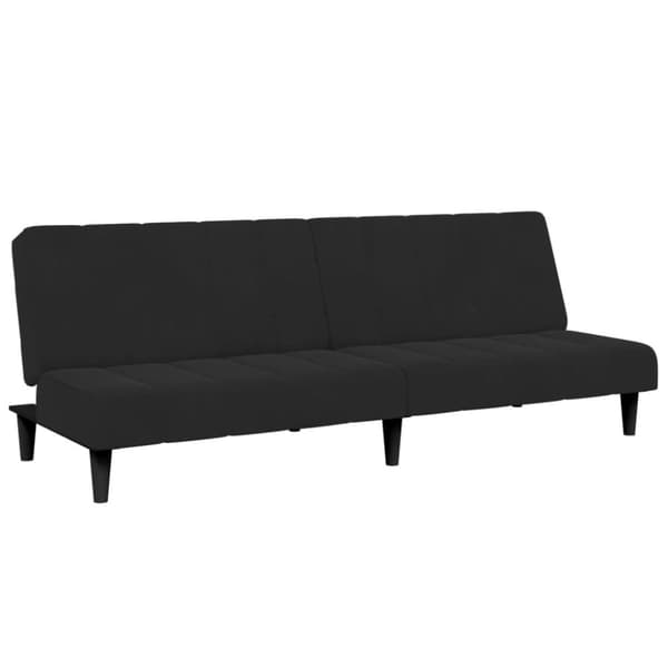 vidaXL 2-personers sovesofa med fodskammel velour sort