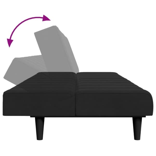 vidaXL 2-personers sovesofa med fodskammel velour sort