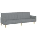 Miniatyrbillede 4 af 11: vidaXL 2-personers sovesofa med fodskammel stof lysegrå