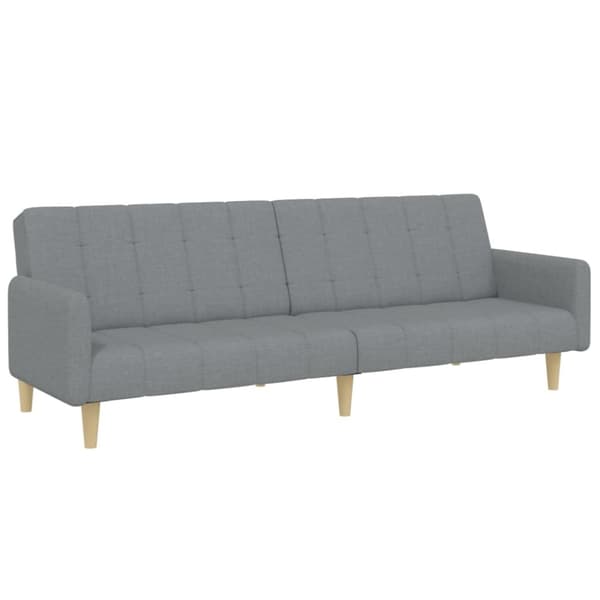 vidaXL 2-personers sovesofa med fodskammel stof lysegrå