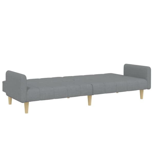 vidaXL 2-personers sovesofa med fodskammel stof lysegrå