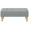 Miniatyrbillede 6 af 11: vidaXL 2-personers sovesofa med fodskammel stof lysegrå