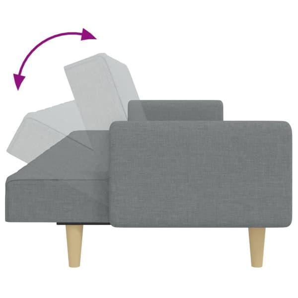 vidaXL 2-personers sovesofa med fodskammel stof lysegrå
