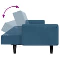 Miniatyrbillede 8 af 11: vidaXL 2-personers sovesofa med fodskammel velour blå
