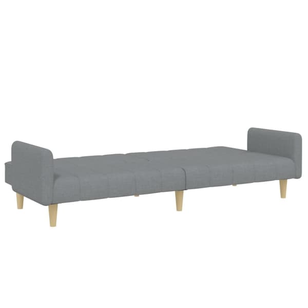 vidaXL Bäddsoffa 2-sits med fotpall ljusgrå tyg