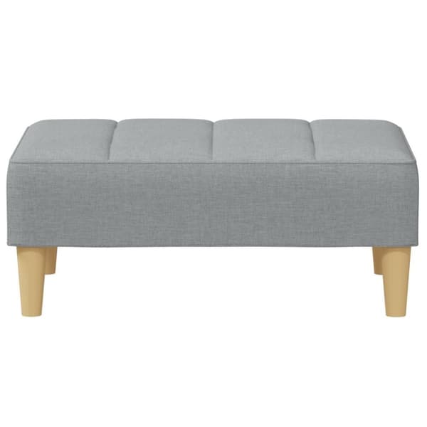 vidaXL Bäddsoffa 2-sits med fotpall ljusgrå tyg