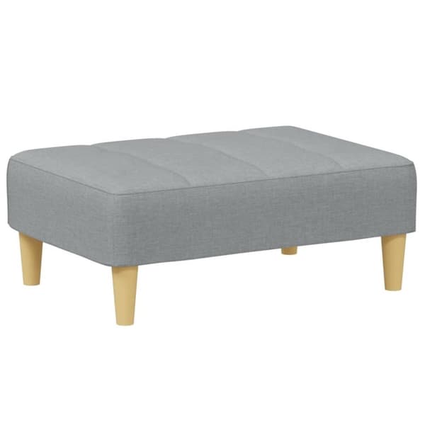 vidaXL Bäddsoffa 2-sits med fotpall ljusgrå tyg