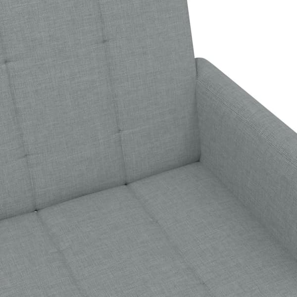 vidaXL Bäddsoffa 2-sits med fotpall ljusgrå tyg