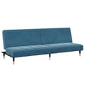 Miniatyrbillede 4 af 11: vidaXL 2-personers sovesofa med fodskammel velour blå