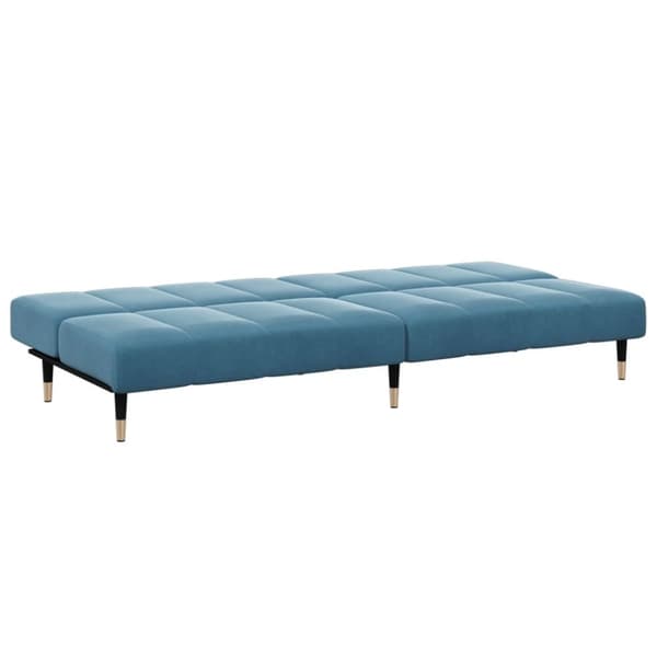 vidaXL 2-personers sovesofa med fodskammel velour blå
