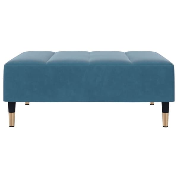 vidaXL 2-personers sovesofa med fodskammel velour blå