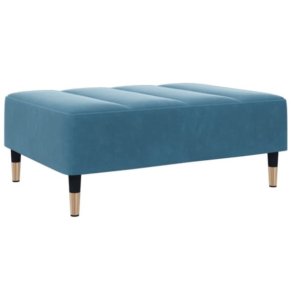 vidaXL 2-personers sovesofa med fodskammel velour blå