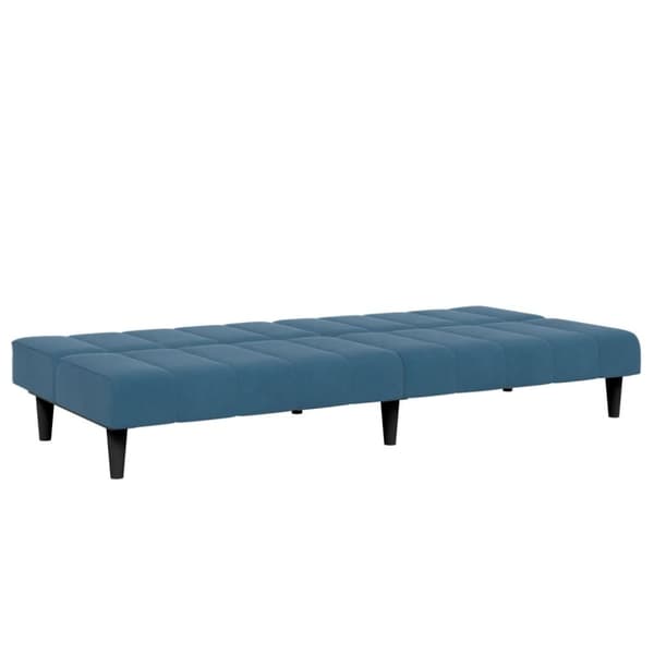 vidaXL Bäddsoffa 2-sits med fotpall blå sammet