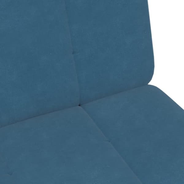 vidaXL Bäddsoffa 2-sits med fotpall blå sammet