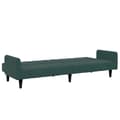 Miniatyrbillede 5 af 11: vidaXL 2-personers sovesofa med fodskammel velour mørkegrøn