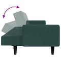 Miniatyrbillede 8 af 11: vidaXL 2-personers sovesofa med fodskammel velour mørkegrøn