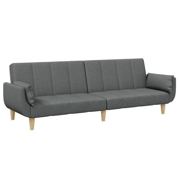 vidaXL Bäddsoffa 2-sits med fotpall mörkgrå tyg