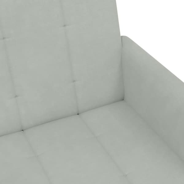 vidaXL Bäddsoffa 2-sits med fotpall ljusgrå sammet
