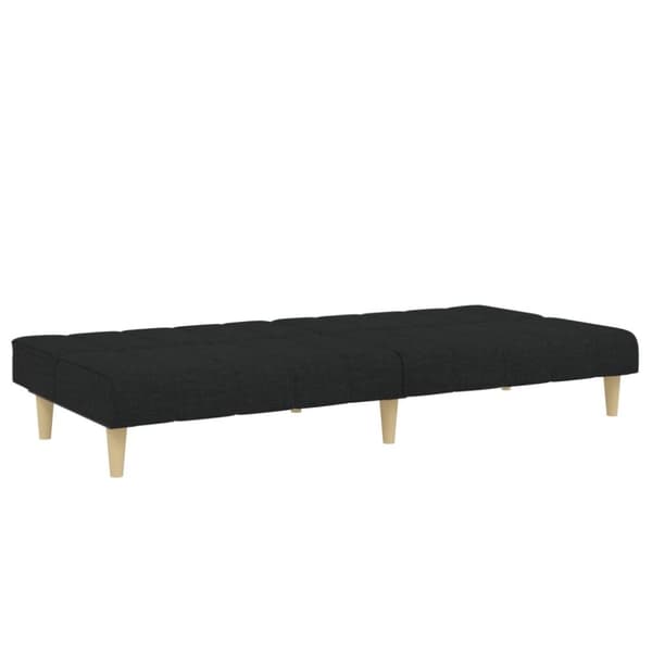 vidaXL Bäddsoffa 2-sits med fotpall svart tyg