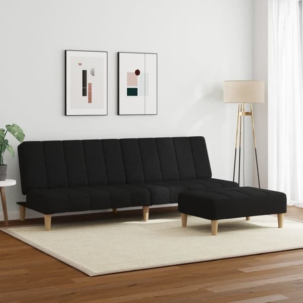 vidaXL 2-personers sovesofa med fodskammel stof stof