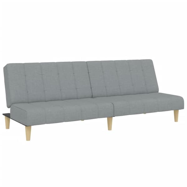 vidaXL Bäddsoffa 2-sits med fotpall ljusgrå tyg
