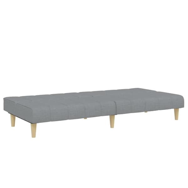 vidaXL Bäddsoffa 2-sits med fotpall ljusgrå tyg