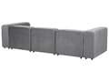 Miniatyrbillede 5 af 11: Modulsofa Grå Velour 3 Personers Designer Blød Moderne Flyder Sofa med Fodskammel Lav Ryg Stue Indretning Høj Kvalitet Stofsofa