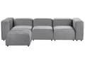 Miniatyrbillede 1 af 11: Modulsofa Grå Velour 3 Personers Designer Blød Moderne Flyder Sofa med Fodskammel Lav Ryg Stue Indretning Høj Kvalitet Stofsofa
