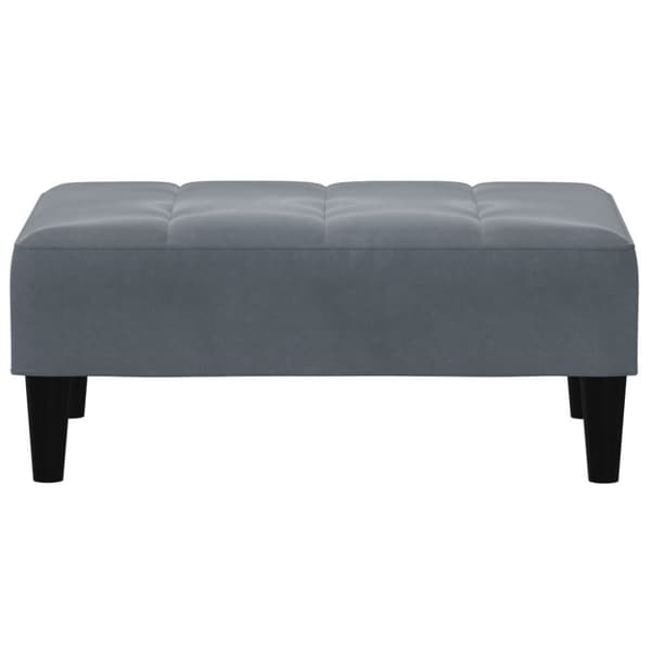 vidaXL Bäddsoffa 2-sits med fotpall mörkgrå sammet