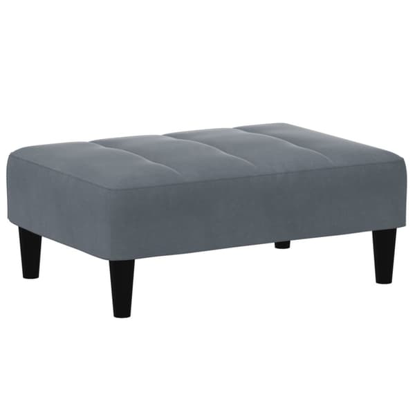 vidaXL Bäddsoffa 2-sits med fotpall mörkgrå sammet