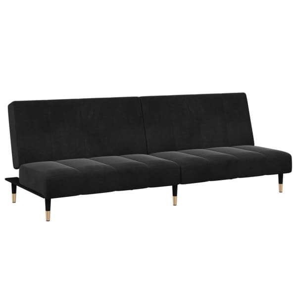 vidaXL 2-personers sovesofa med fodskammel velour sort