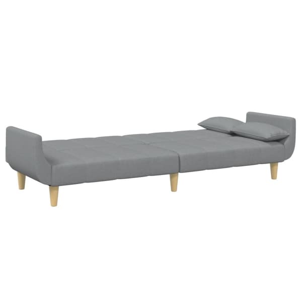 vidaXL Bäddsoffa 2-sits med fotpall ljusgrå tyg