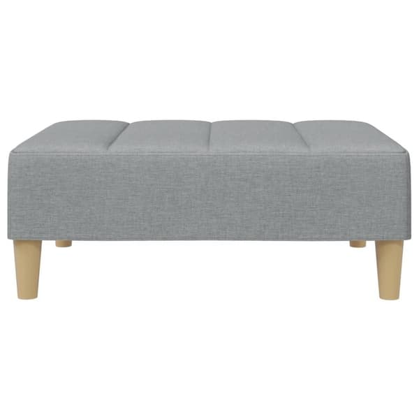 vidaXL Bäddsoffa 2-sits med fotpall ljusgrå tyg
