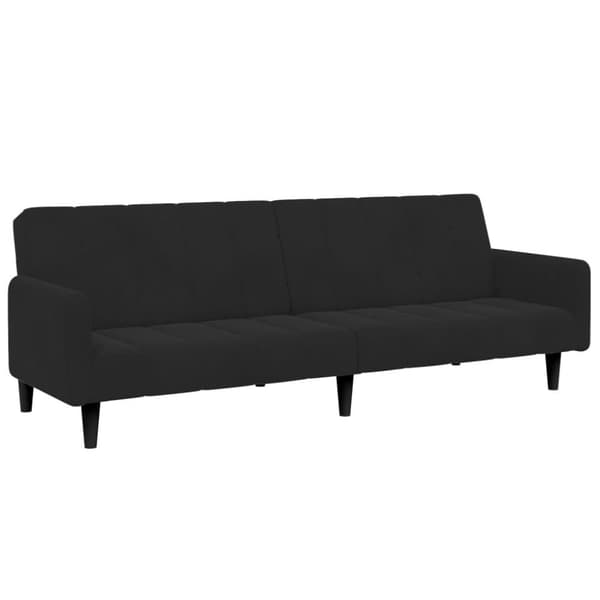 vidaXL Bäddsoffa 2-sits med fotpall svart sammet