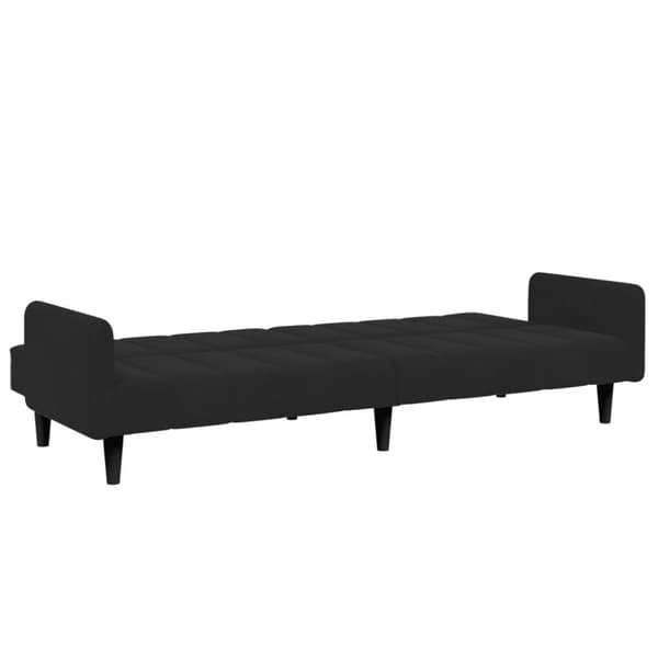 vidaXL Bäddsoffa 2-sits med fotpall svart sammet