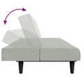 Miniatyrbild 8 av 11: vidaXL Bäddsoffa 2-sits med fotpall ljusgrå sammet