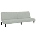 Miniatyrbillede 4 af 11: vidaXL 2-personers sovesofa med fodskammel velour lysegrå