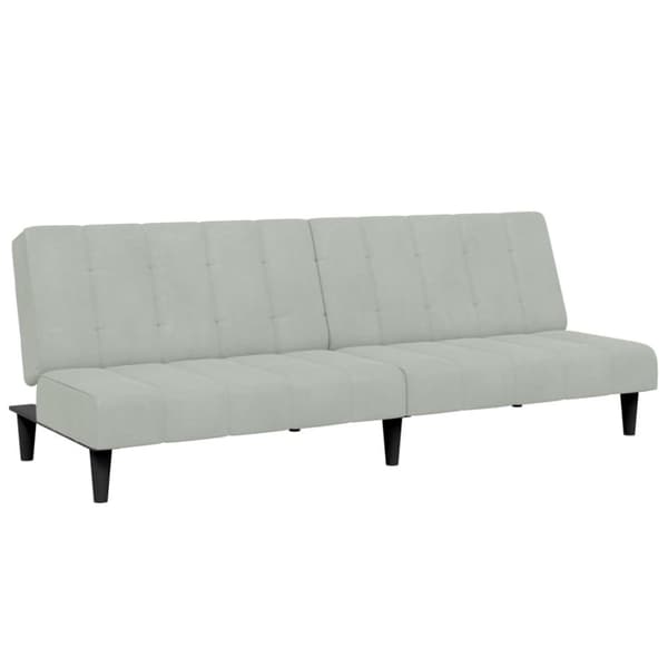 vidaXL 2-personers sovesofa med fodskammel velour lysegrå