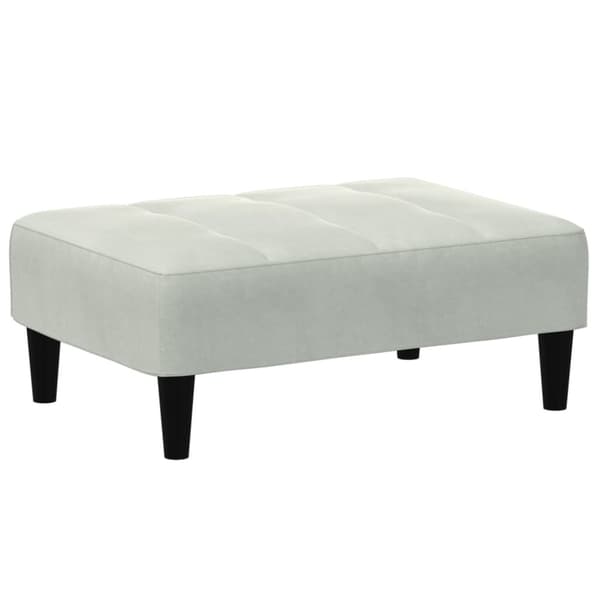 vidaXL 2-personers sovesofa med fodskammel velour lysegrå